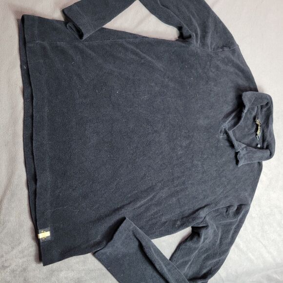 Rare Rabbit Sweater Women Size Medium Black Cotton Terry Cloth Collar Sweatshirt - Picture 2 of 11